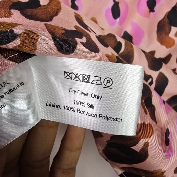 Borgo de Nor Pink Leopard Print Cocoa Dress with Feather Trim - Picture 3 of 14